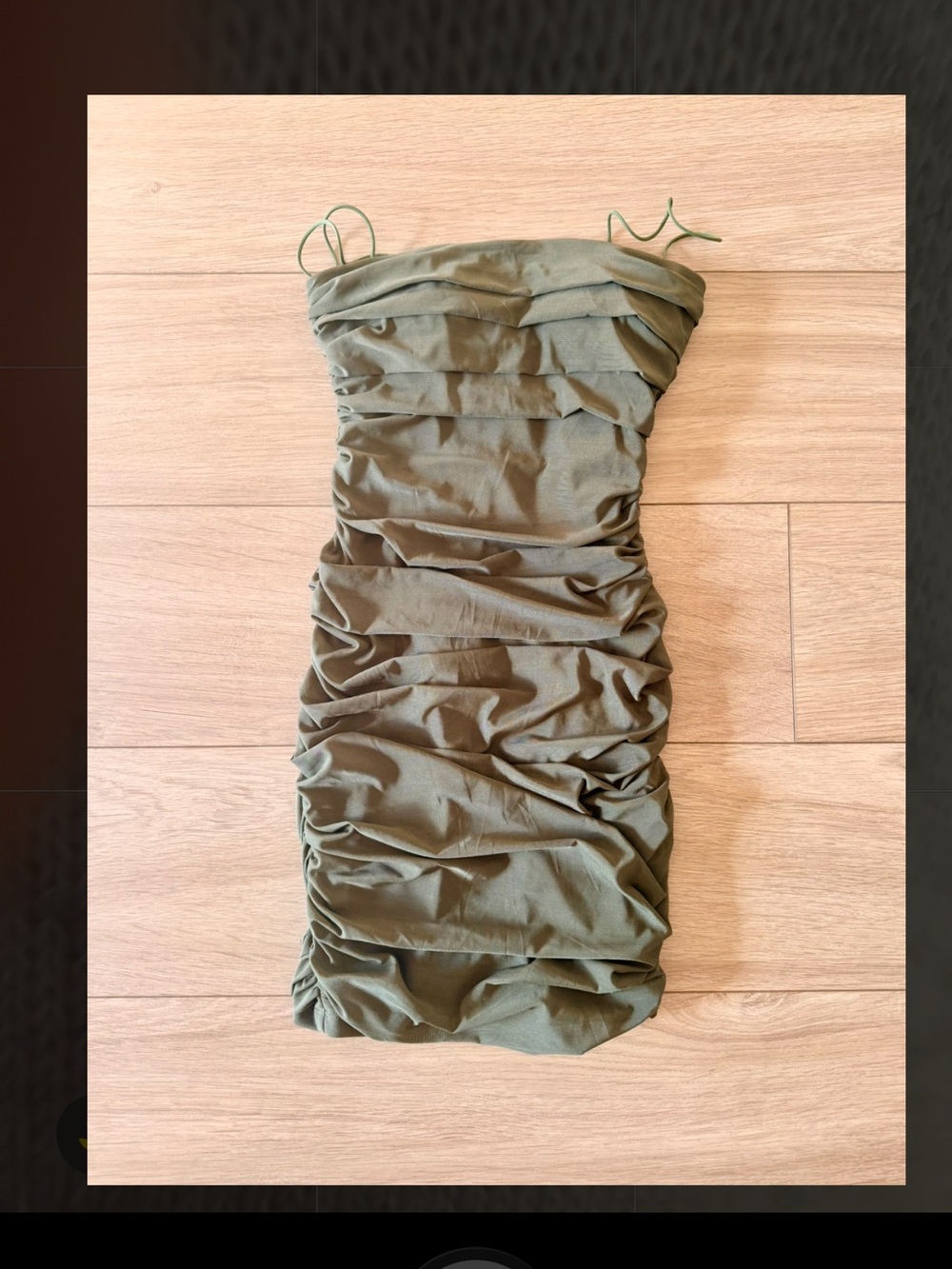 Princess Polly Olive Green Padded Ruched Mini Dress
